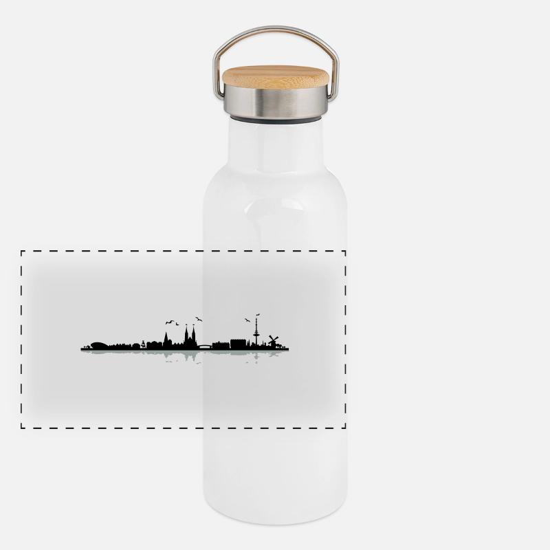 Bremen Skyline Panoramic Thermal Bottle with Bamboo Lid