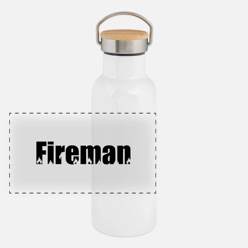 fireman Gourde isotherme avec bouchon en bambou