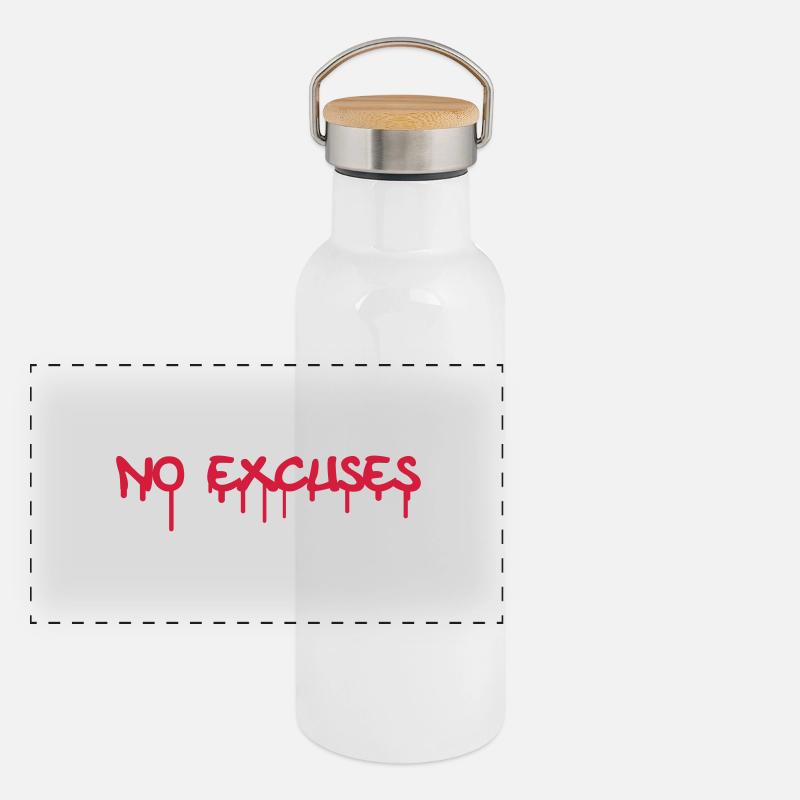 No Excuses Panorama Thermosflasche mit Bambusdeckel