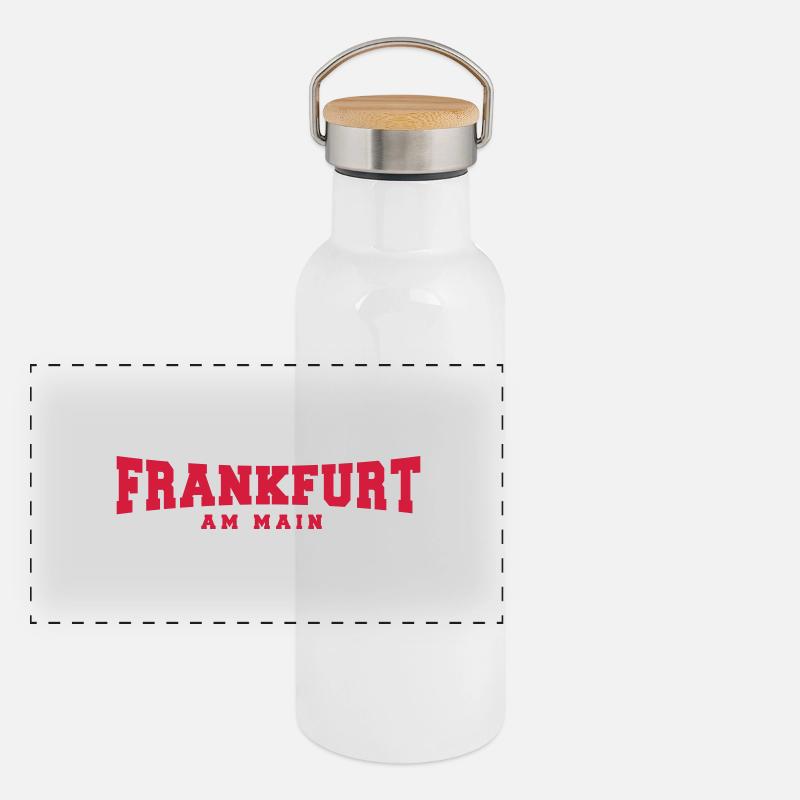 Frankfurt am Main - - FFM - 069 Panorama Thermosflasche mit Bambusdeckel
