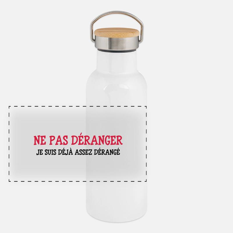 Ne pas Déranger ! Gourde isotherme avec bouchon en bambou