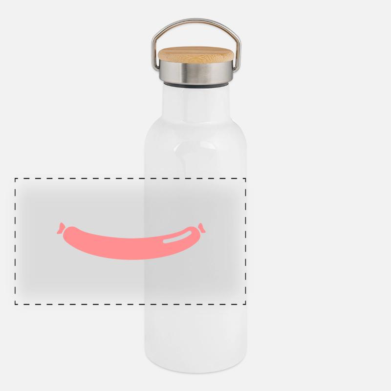 Wurst Panorama Thermosflasche mit Bambusdeckel