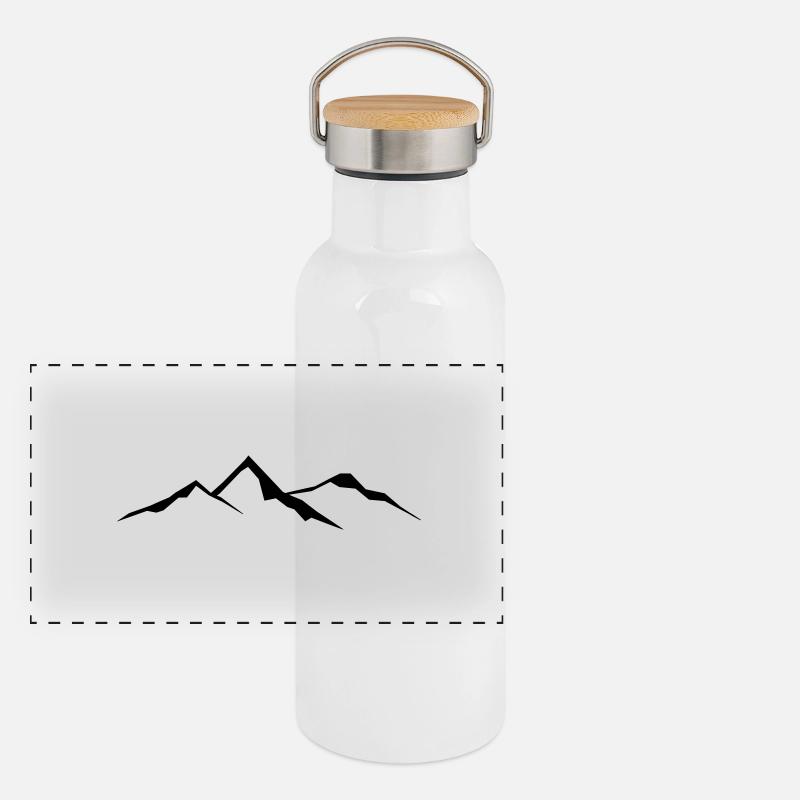 Landschaft - Berge Panorama Thermosflasche mit Bambusdeckel