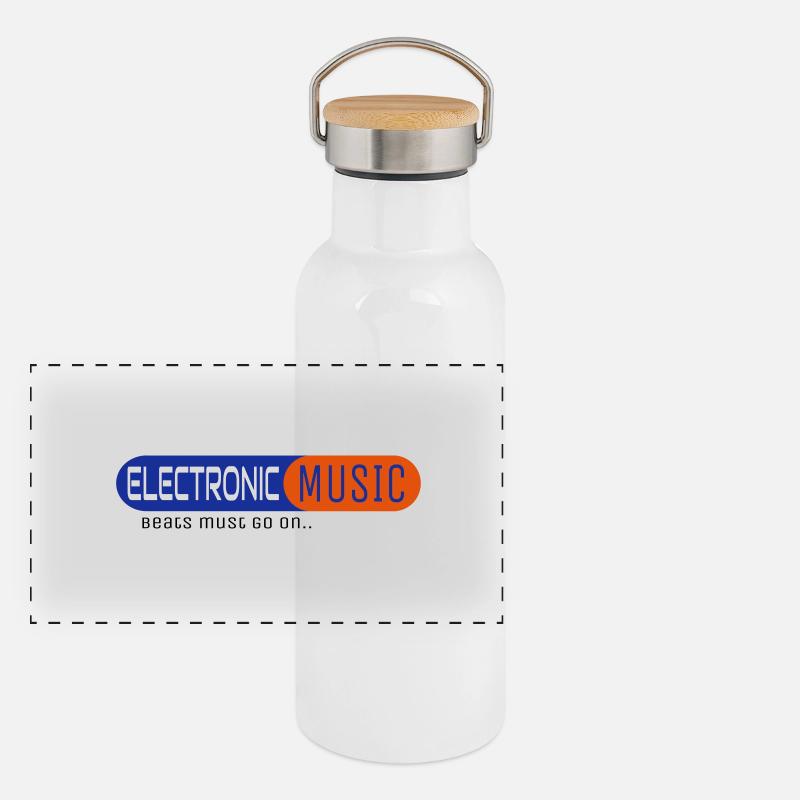 Electronic Music Panoramic Thermal Bottle with Bamboo Lid