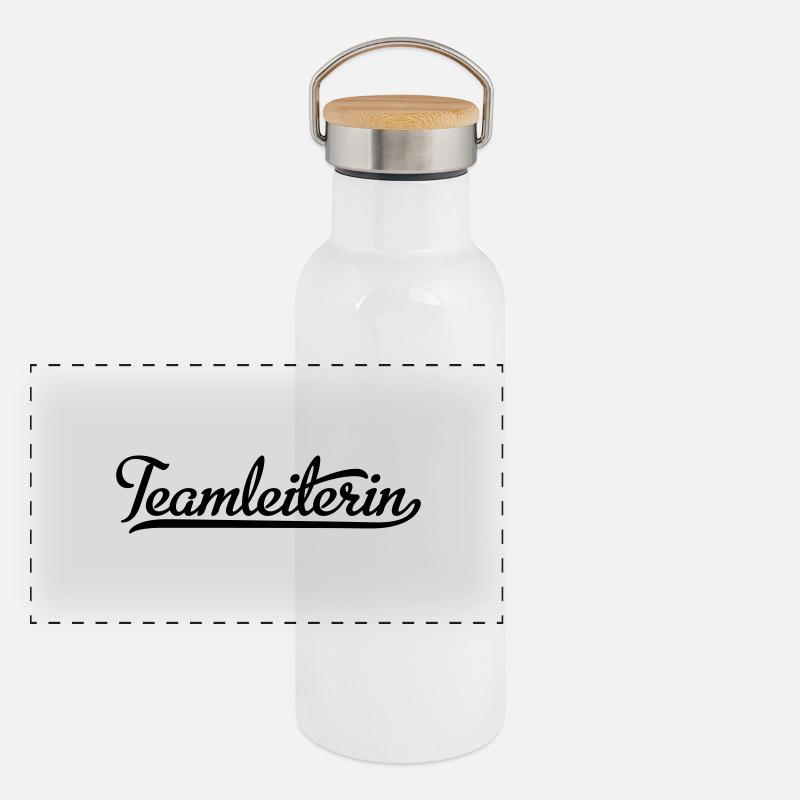 Teamleiterin Panorama Thermosflasche mit Bambusdeckel