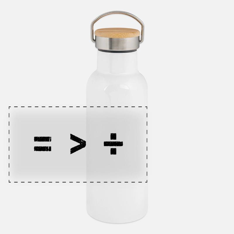 Equality is Greater than Division - Symbols Math Panoramic Thermal Bottle with Bamboo Lid