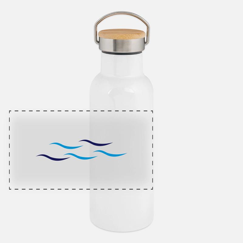 Waves Panoramic Thermal Bottle with Bamboo Lid