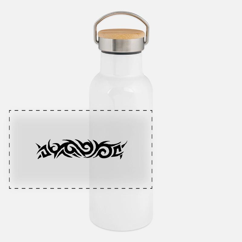 tribal tattoo Gourde isotherme avec bouchon en bambou