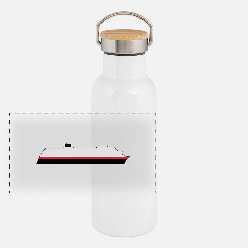 Post Hurtigruten ship Panoramic Thermal Bottle with Bamboo Lid