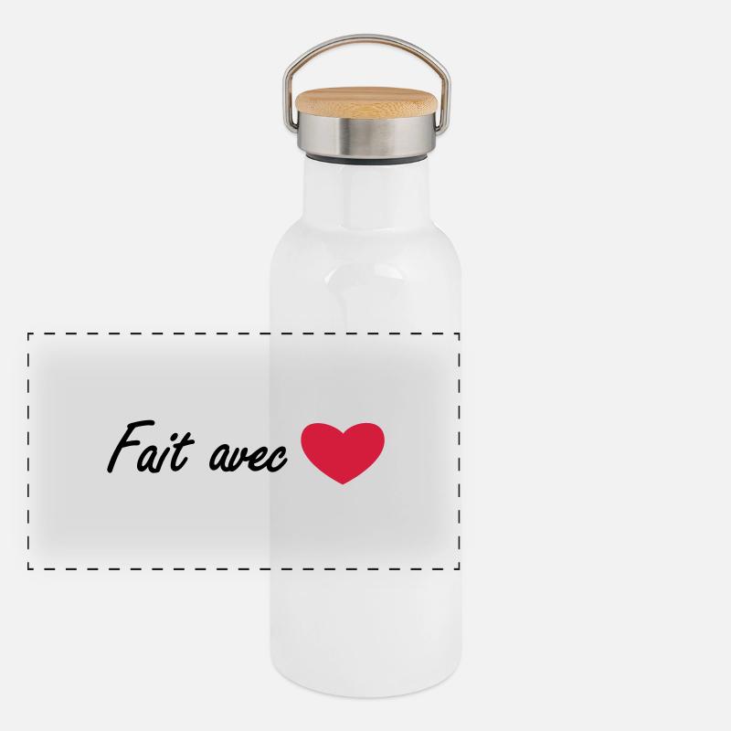 fait avec amour Gourde isotherme avec bouchon en bambou