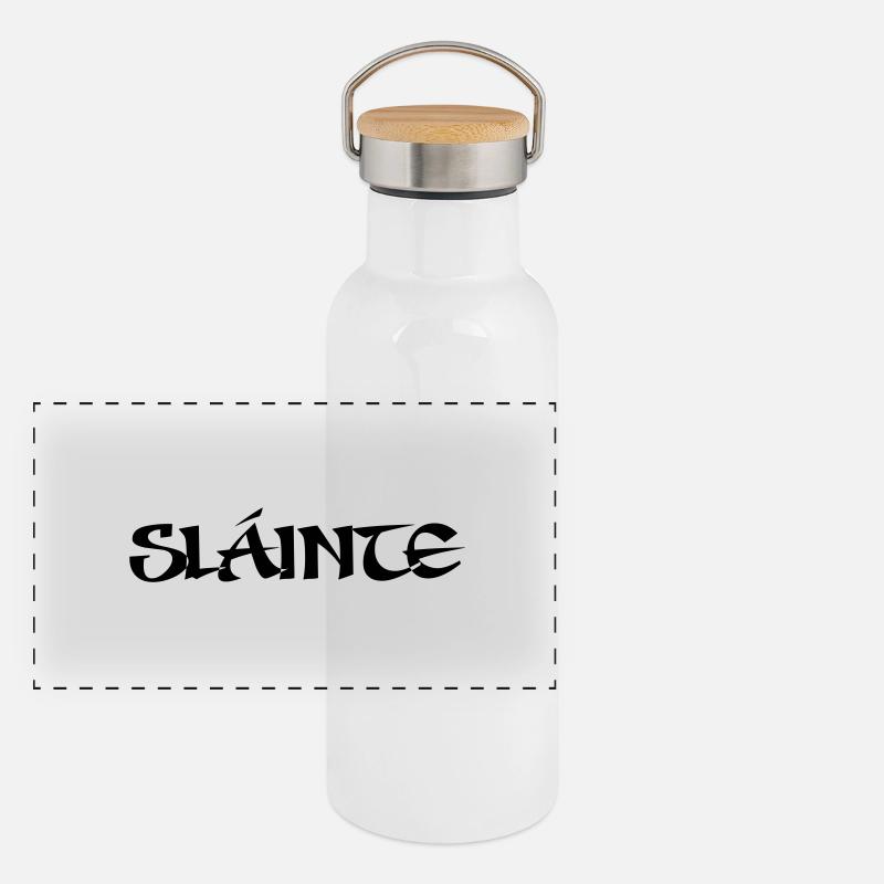 Slainte text uk Panoramic Thermal Bottle with Bamboo Lid