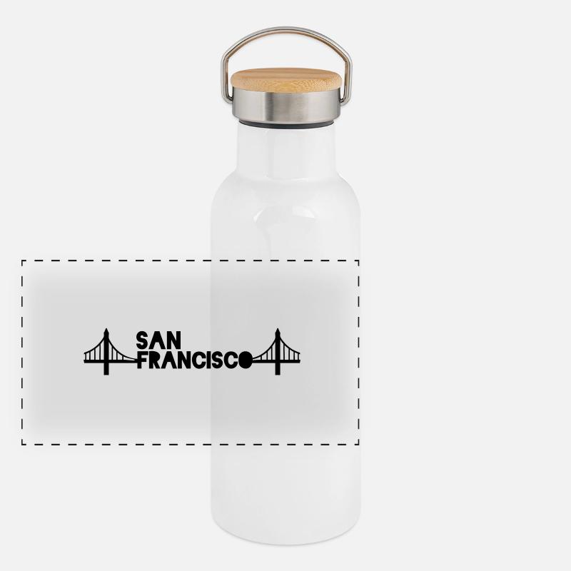 San Francisco Gourde isotherme avec bouchon en bambou