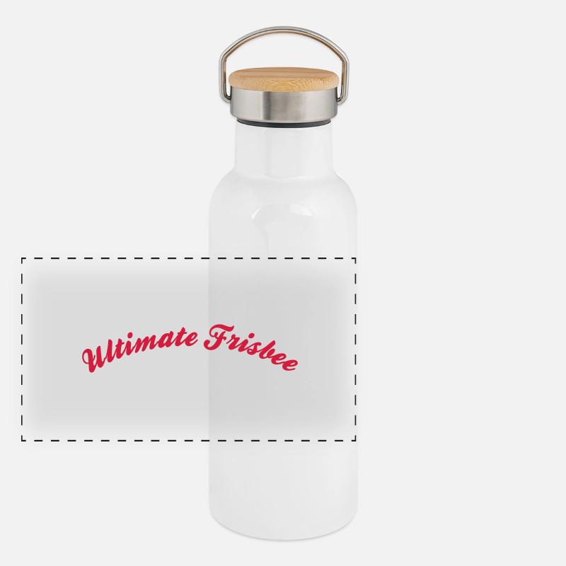 ultimate frisbee cool curved logo Gourde isotherme avec bouchon en bambou