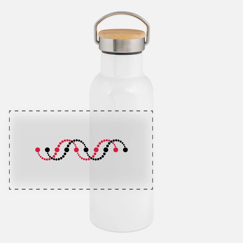 DNA helix spiral crop circle serpent frequency DNS Panoramic Thermal Bottle with Bamboo Lid