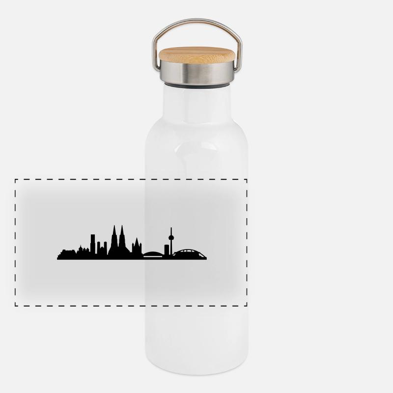 Skyline - Köln Panorama Thermosflasche mit Bambusdeckel