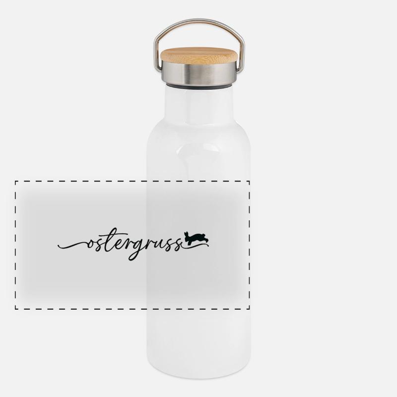 Ostergruß 🐰🌸 Panorama Thermosflasche mit Bambusdeckel