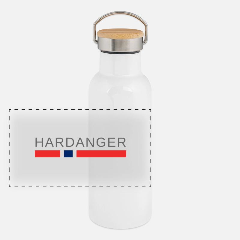 Hardanger Norwegen Panorama Thermosflasche mit Bambusdeckel