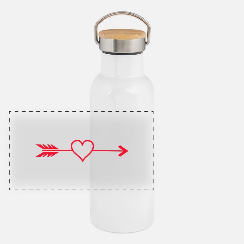 pfeil herz Panorama Thermosflasche mit Bambusdeckel