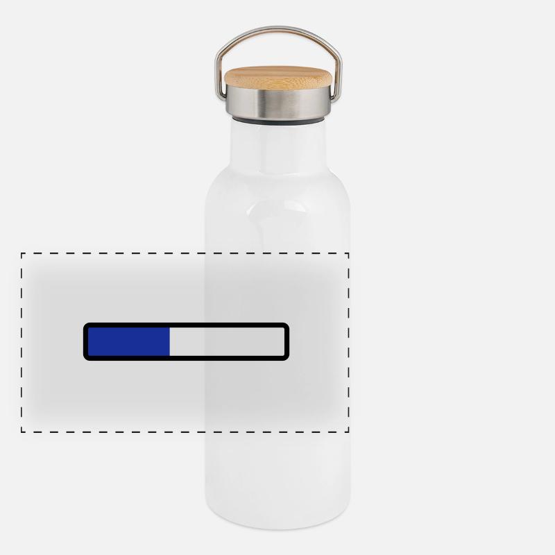 loading laden computer warten Panorama Thermosflasche mit Bambusdeckel
