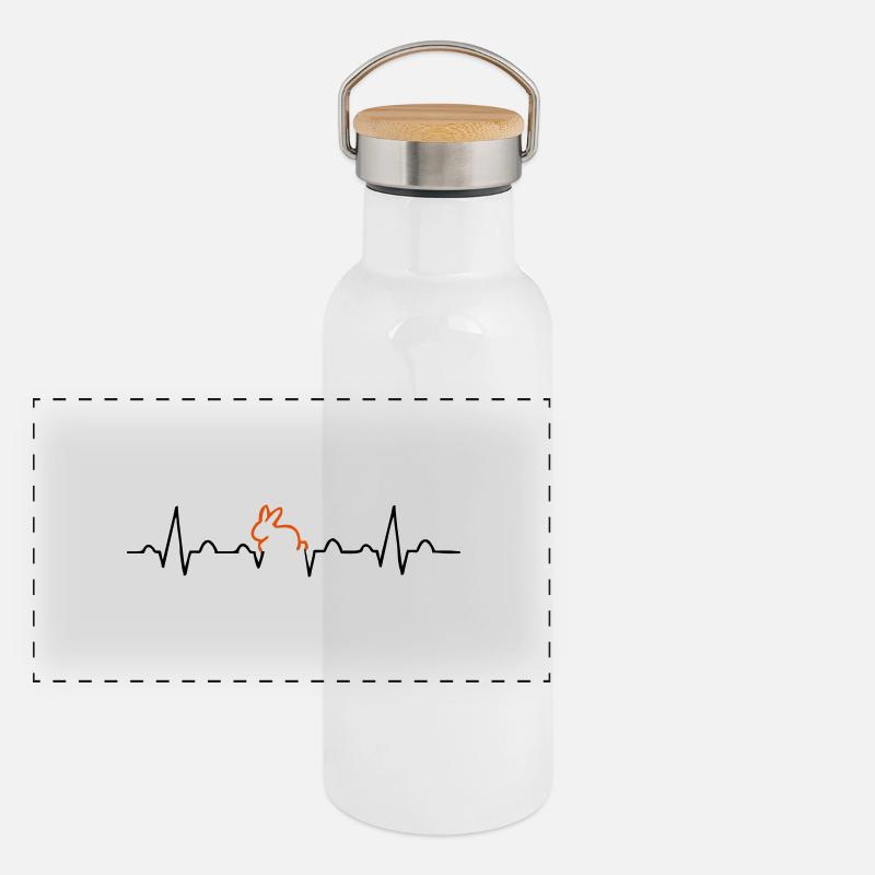 lapin ECG Gourde isotherme avec bouchon en bambou