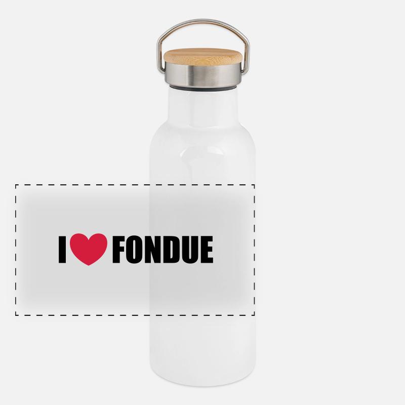Fondue Panorama Thermosflasche mit Bambusdeckel