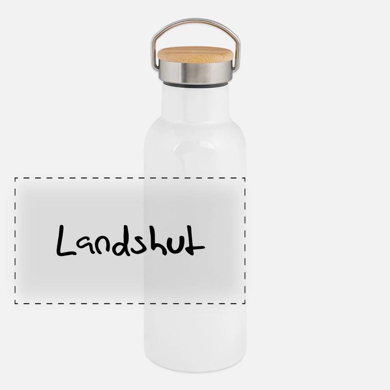landshut Panorama Thermosflasche mit Bambusdeckel
