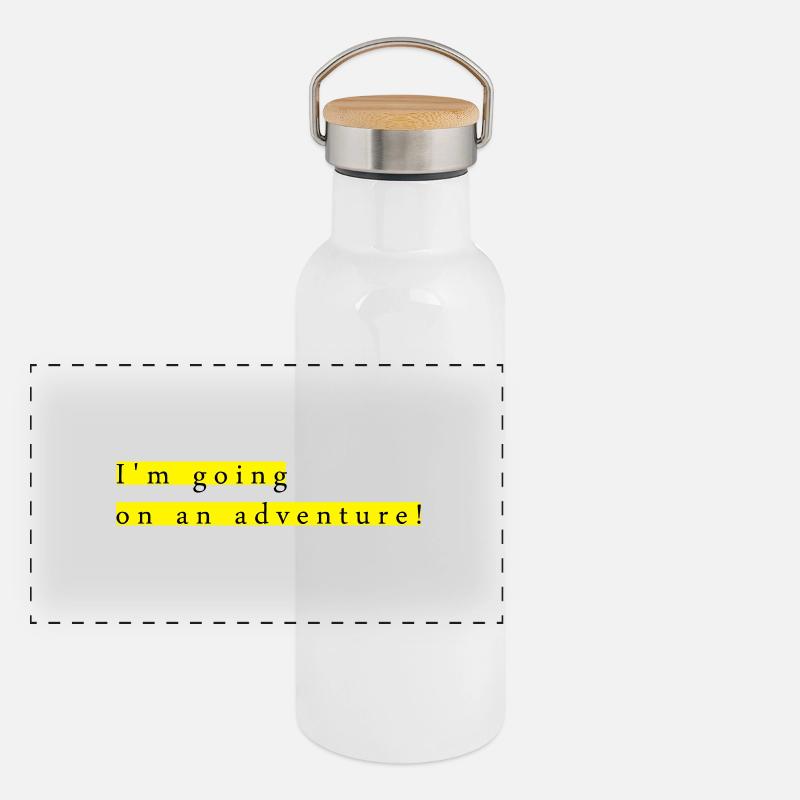 I'm going on an adventure Panorama Thermosflasche mit Bambusdeckel