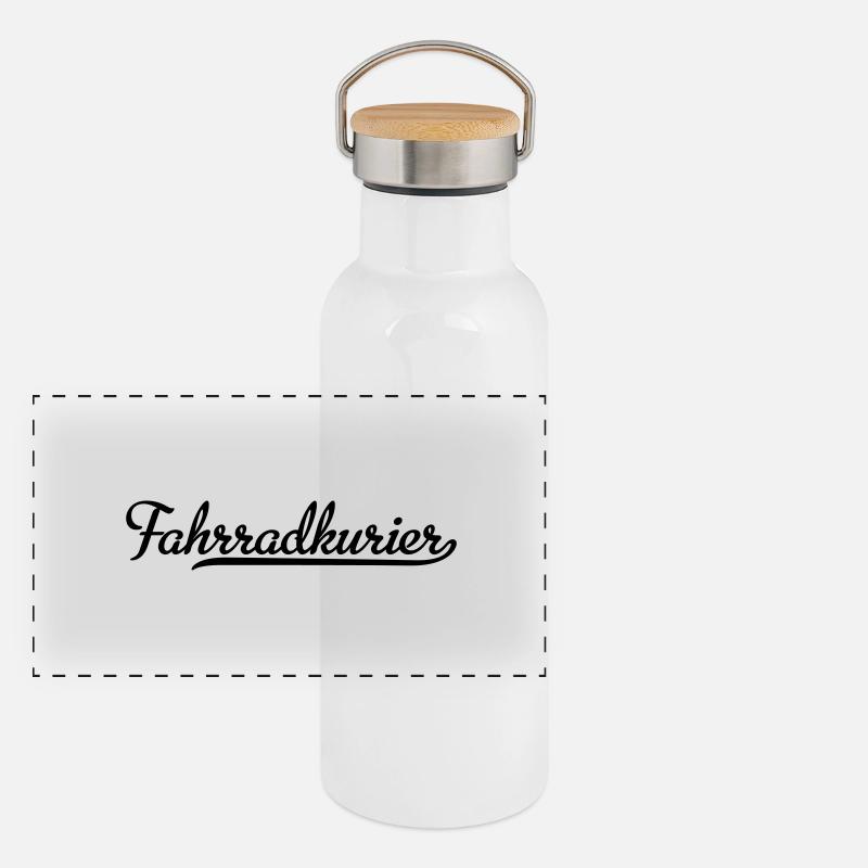 Fahrradkurier Panorama Thermosflasche mit Bambusdeckel