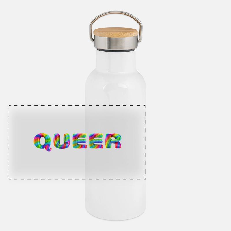 Queer Panorama Thermosflasche mit Bambusdeckel