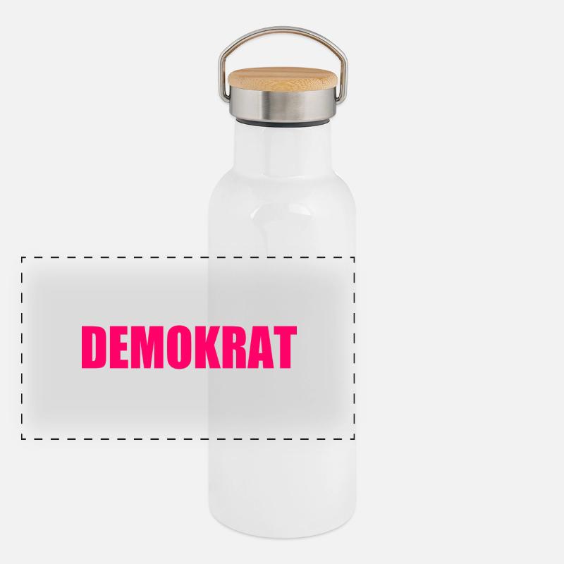 Democrat Panoramic Thermal Bottle with Bamboo Lid