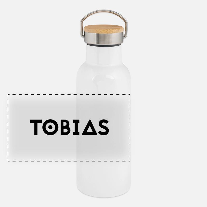 First name Tobias Panoramic Thermal Bottle with Bamboo Lid