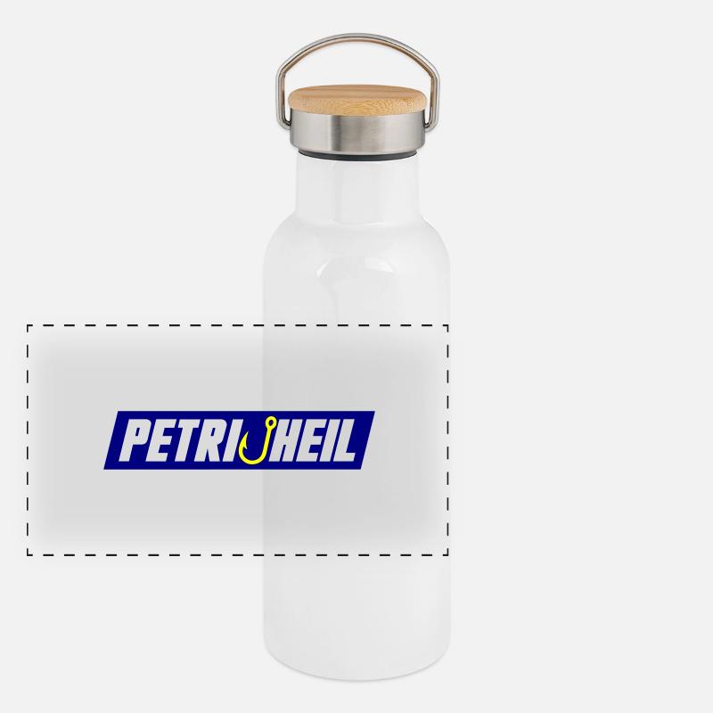 Hameçon Petri Heil Gourde isotherme avec bouchon en bambou
