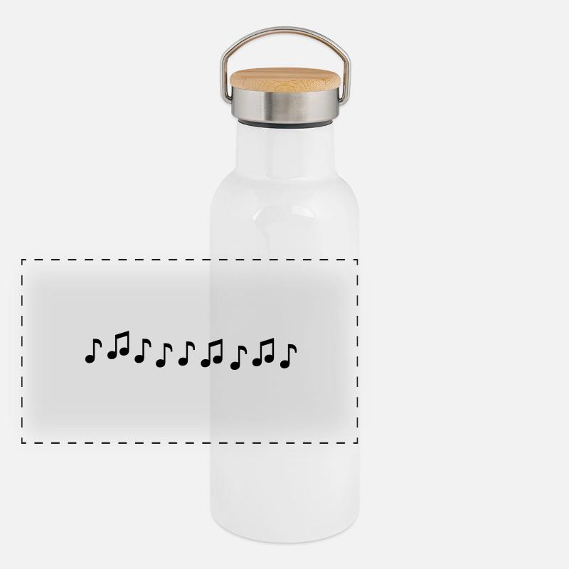 Musical Notes Panoramic Thermal Bottle with Bamboo Lid