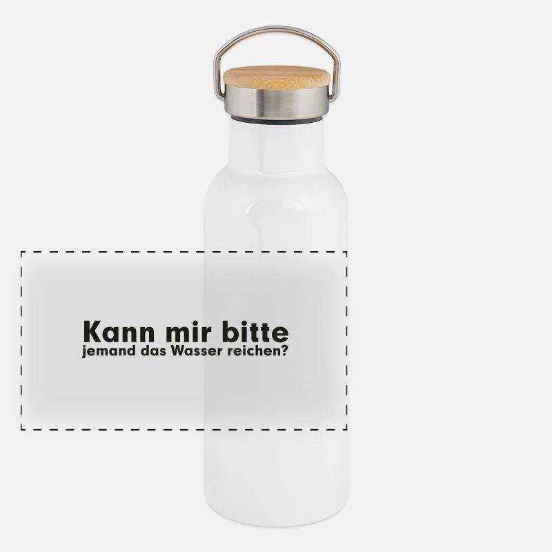 Kann mir bitte jemand das Wasser reichen Panorama Thermosflasche mit Bambusdeckel