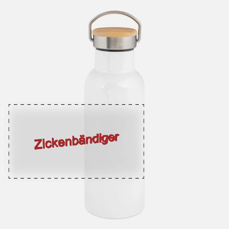 ZickenBändiger Panorama Thermosflasche mit Bambusdeckel