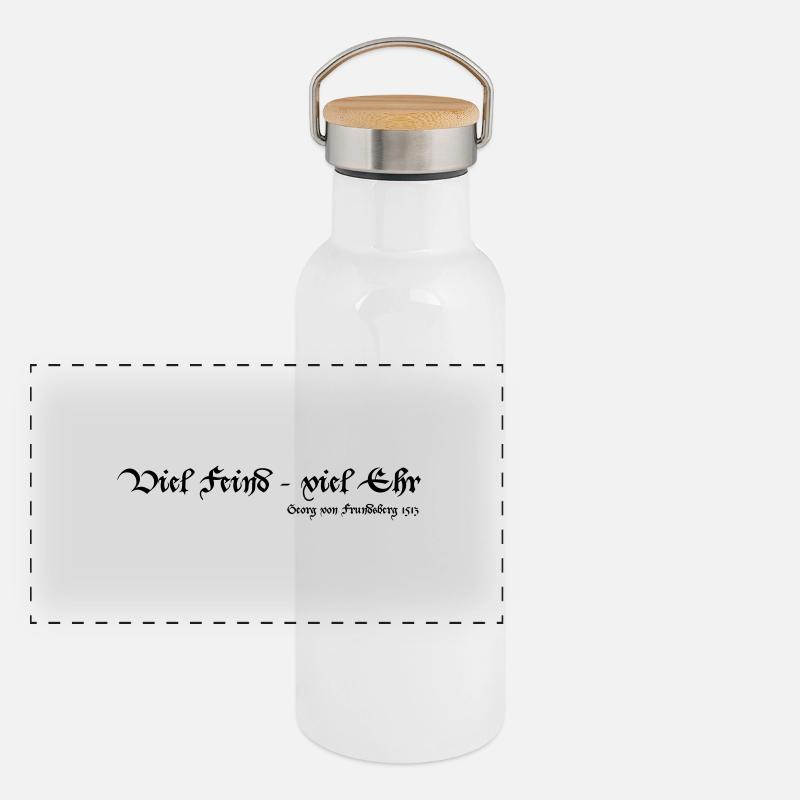 Viel Feind viel Ehr Panorama Thermosflasche mit Bambusdeckel