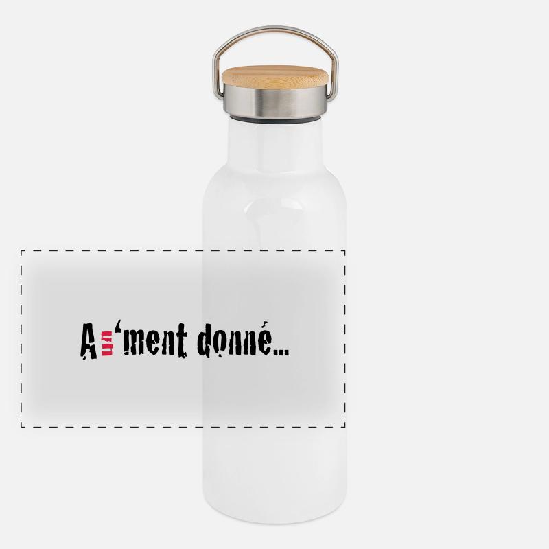 A un 'ment donné... Gourde isotherme avec bouchon en bambou
