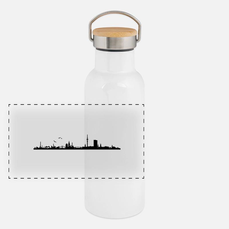 Hambourg skyline panorama Gourde isotherme avec bouchon en bambou