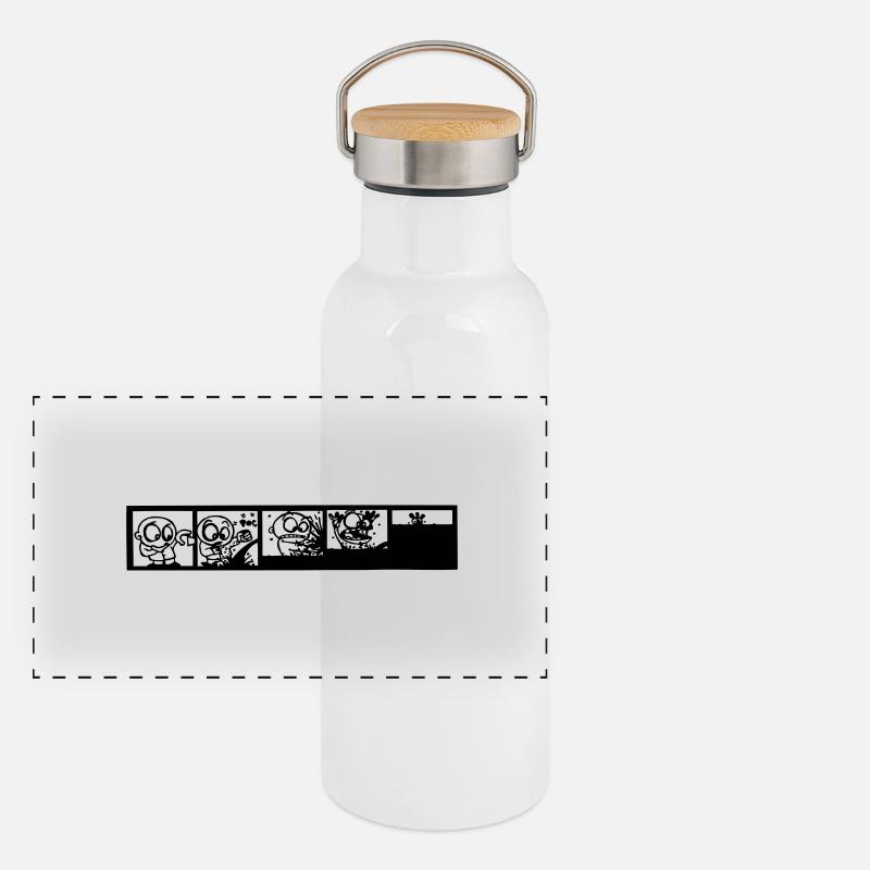 BD cartoon Gourde isotherme avec bouchon en bambou