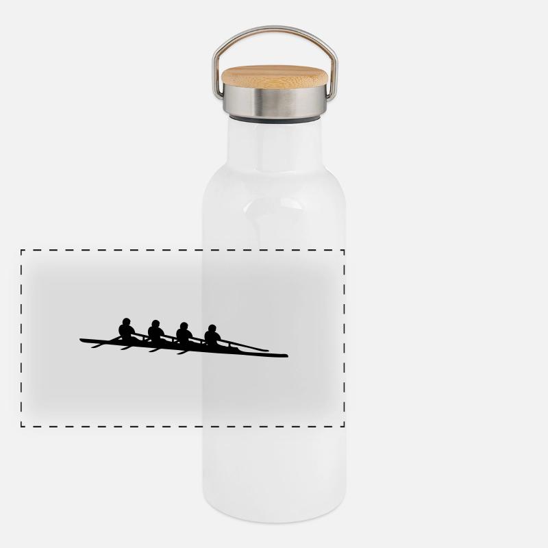 Rudern 4 Quad-Schädel scull Ruderboot Panorama Thermosflasche mit Bambusdeckel