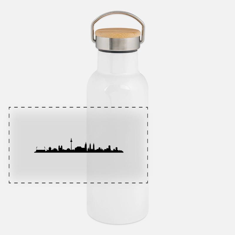 Skyline - Nürnberg Panorama Thermosflasche mit Bambusdeckel