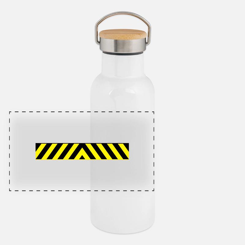 Warning 2 Warnbalken Panorama Thermosflasche mit Bambusdeckel