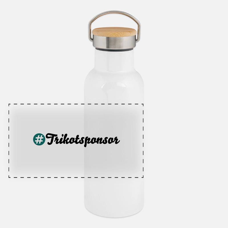 Trikotsponsor Panorama Thermosflasche mit Bambusdeckel