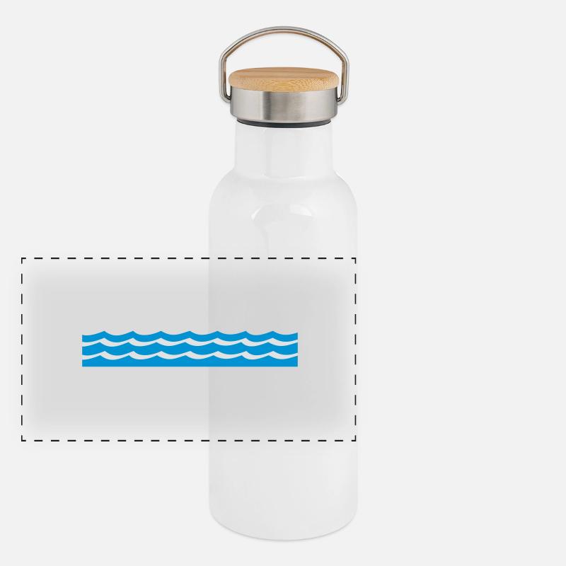 waves Panoramic Thermal Bottle with Bamboo Lid