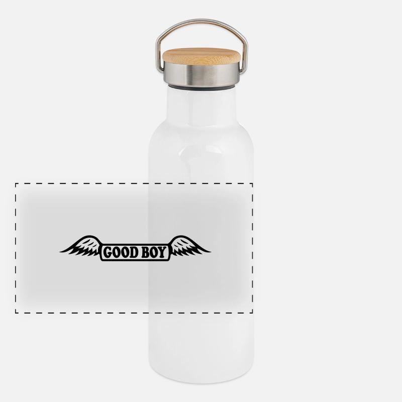 guter Junge Panorama Thermosflasche mit Bambusdeckel