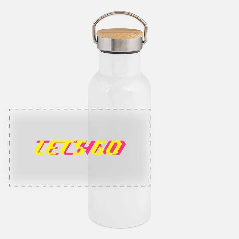 let's go techno Panorama Thermosflasche mit Bambusdeckel