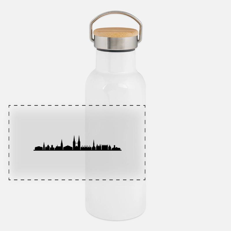 Skyline - Lübeck Panorama Thermosflasche mit Bambusdeckel