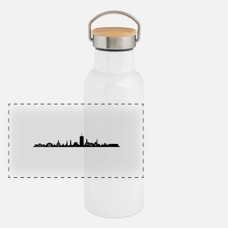 Skyline - Augsburg Panorama Thermosflasche mit Bambusdeckel