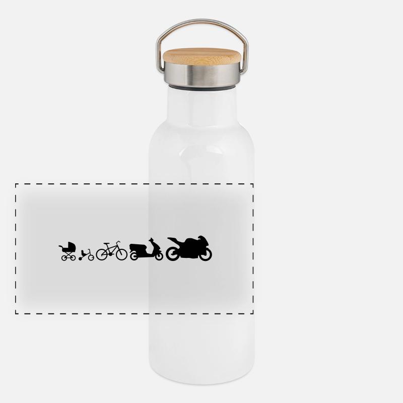 Motorrad Evolution em582 Panorama Thermosflasche mit Bambusdeckel