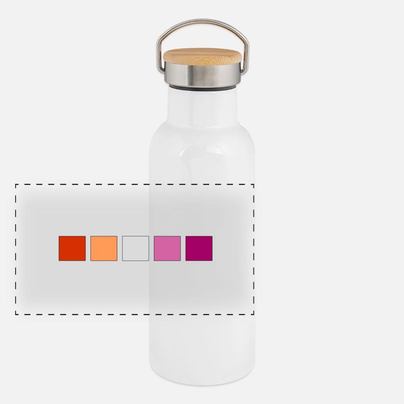 Subtle Lesbian Pride Panoramic Thermal Bottle with Bamboo Lid